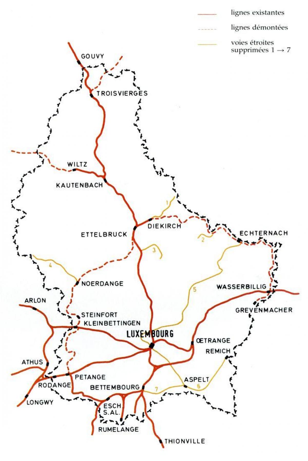 מפה של תחנת הרכבת ללוקסמבורג.