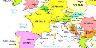 מפה של אירופה מראה לוקסמבורג